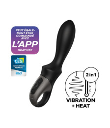 Vibromasseur noir USB, chauffant et connecté Heat Climax Satisfyer - CC597789